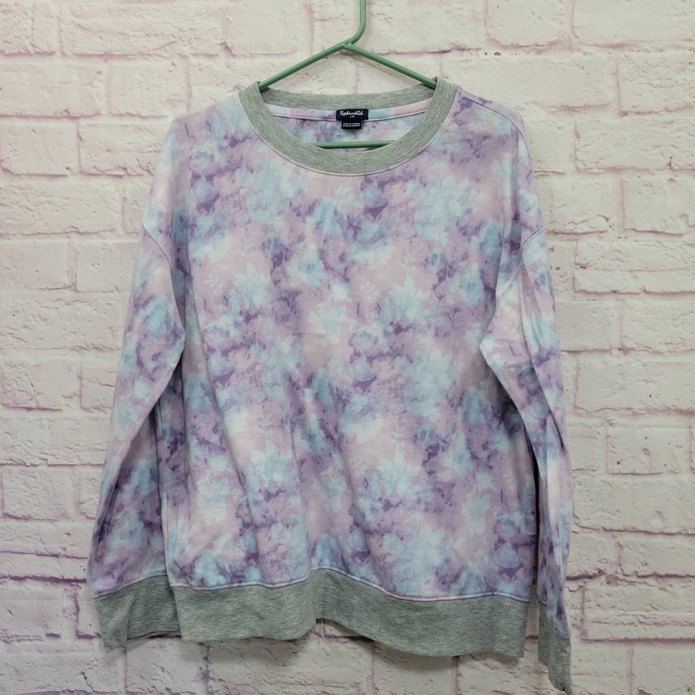 Splendid Tie Dye Pullover Sweatshirt Womens L Cozy Soft Y2K Streetwear Casual